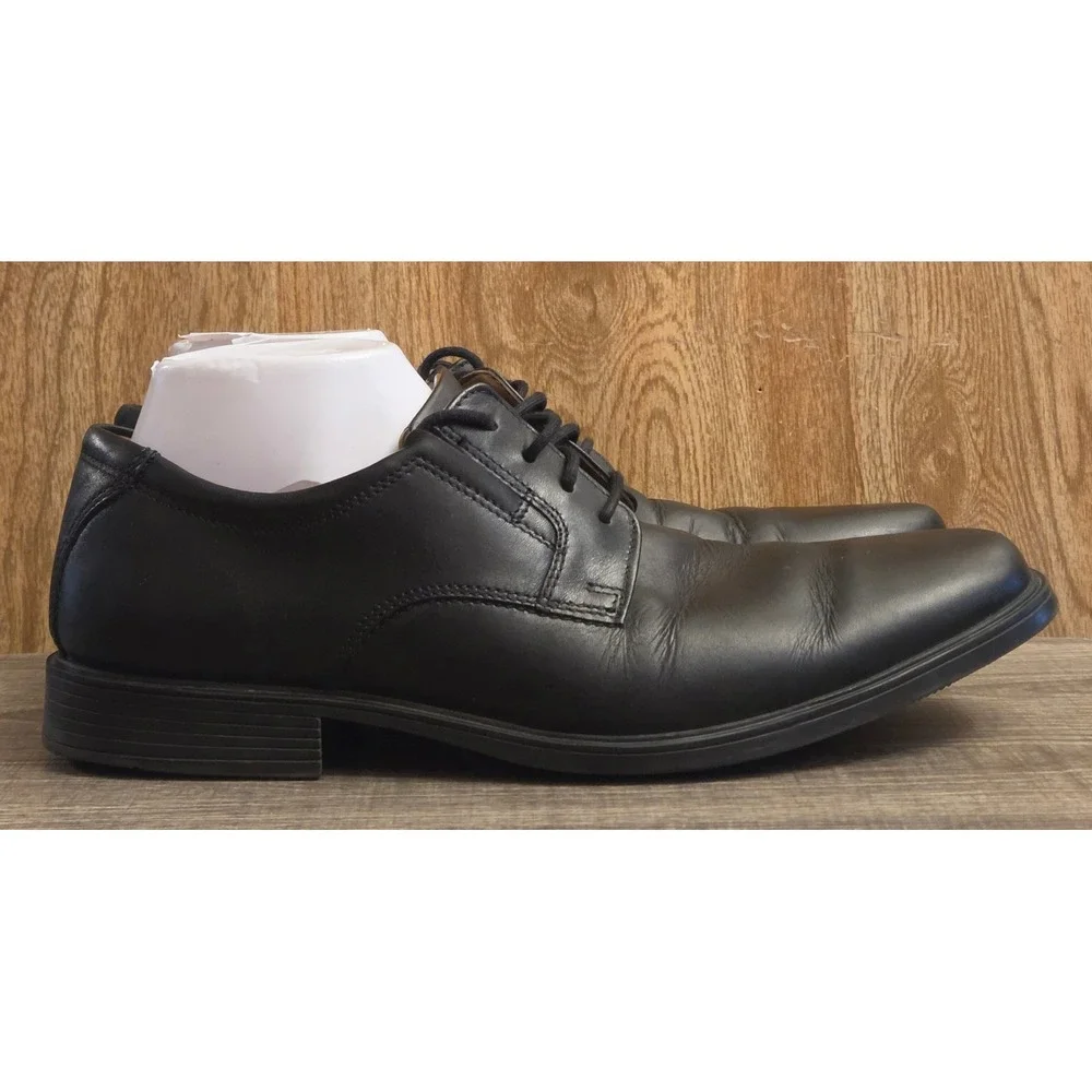 Clarks Tilden Plain Toe Oxford Dress Shoes Men's Size 9.5 Black